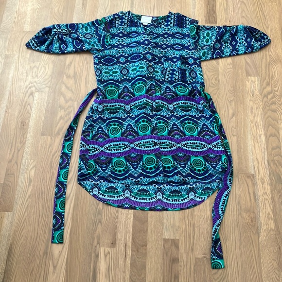 Maeve Anthropologie Women’s Ikat Frequencies Polyester Long Sleeve Dress - Picture 1 of 11